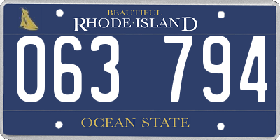 RI license plate 063794
