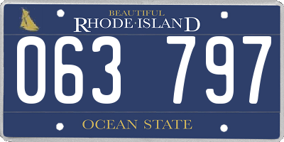 RI license plate 063797