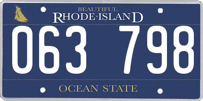 RI license plate 063798