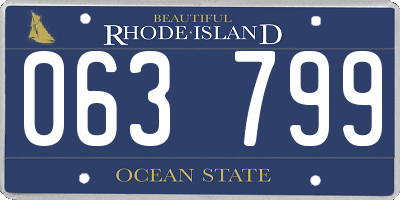 RI license plate 063799