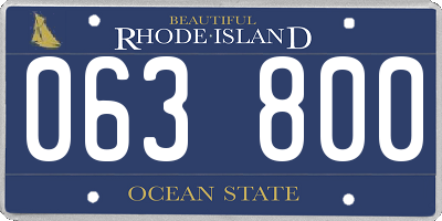 RI license plate 063800