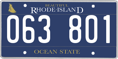 RI license plate 063801