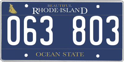 RI license plate 063803