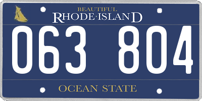 RI license plate 063804