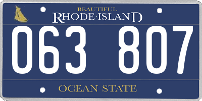 RI license plate 063807