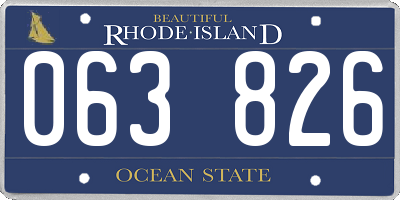 RI license plate 063826