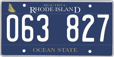 RI license plate 063827