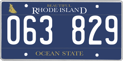 RI license plate 063829