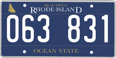 RI license plate 063831