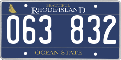 RI license plate 063832