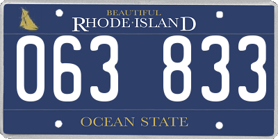 RI license plate 063833