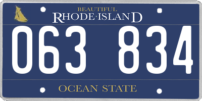 RI license plate 063834