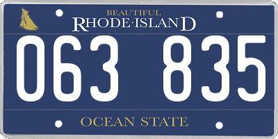 RI license plate 063835