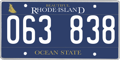 RI license plate 063838