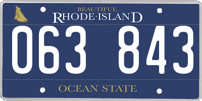 RI license plate 063843