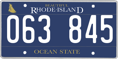 RI license plate 063845