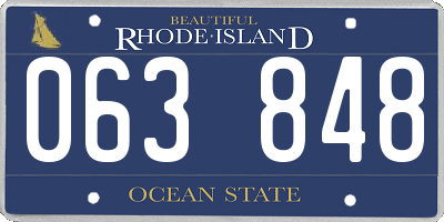 RI license plate 063848