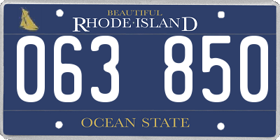 RI license plate 063850