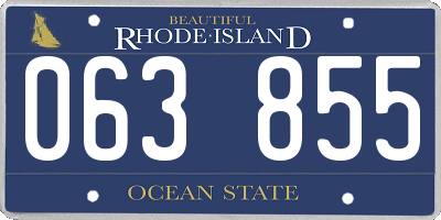 RI license plate 063855