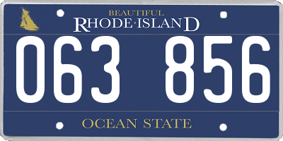 RI license plate 063856