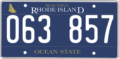 RI license plate 063857