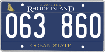 RI license plate 063860