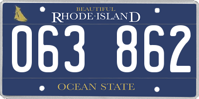 RI license plate 063862