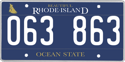 RI license plate 063863
