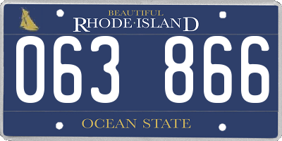 RI license plate 063866