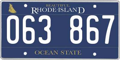 RI license plate 063867