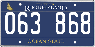 RI license plate 063868