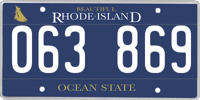 RI license plate 063869