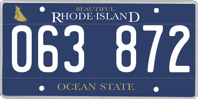 RI license plate 063872