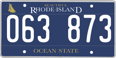 RI license plate 063873