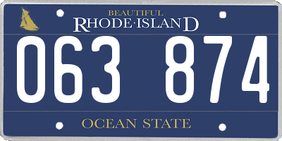RI license plate 063874