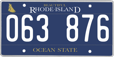 RI license plate 063876