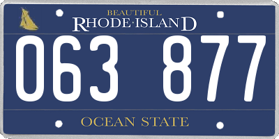 RI license plate 063877