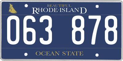 RI license plate 063878