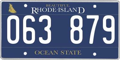 RI license plate 063879