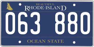 RI license plate 063880
