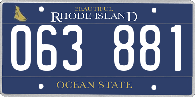 RI license plate 063881