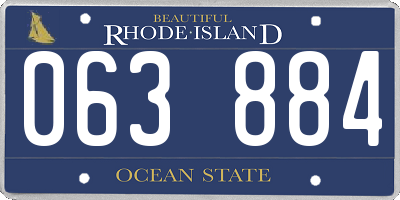 RI license plate 063884