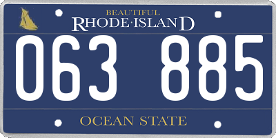 RI license plate 063885