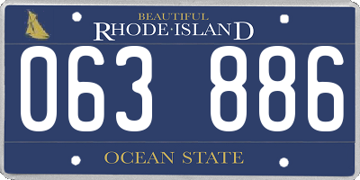 RI license plate 063886