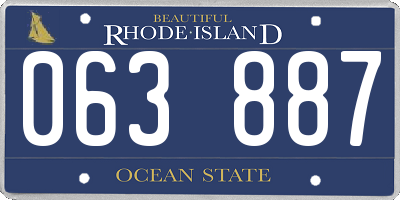 RI license plate 063887