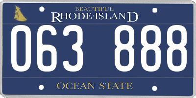 RI license plate 063888