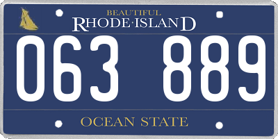 RI license plate 063889
