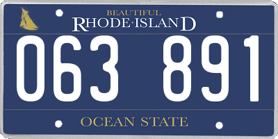 RI license plate 063891