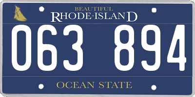 RI license plate 063894
