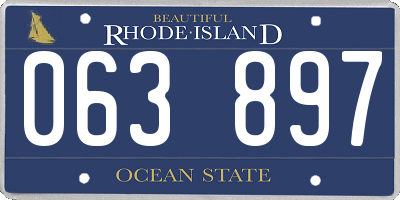 RI license plate 063897